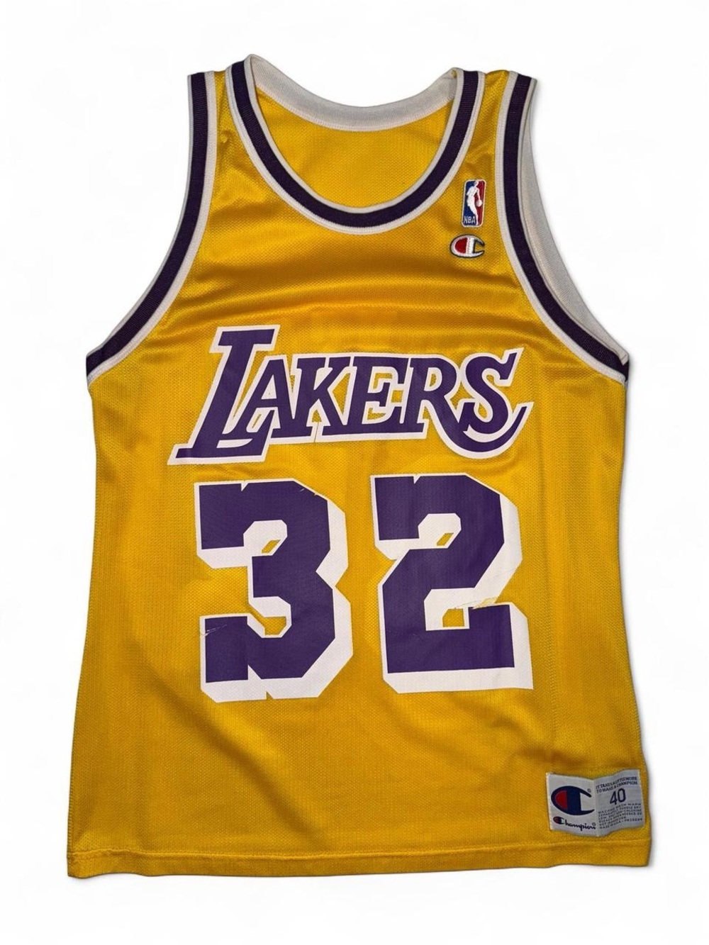 Champion Los Angeles Lakers Magic Johnson Yellow Purple White NBA Basketball